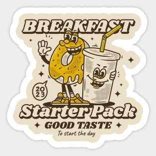 Breakfast donuts and softdrink Sticker